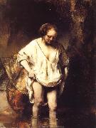 REMBRANDT Harmenszoon van Rijn A Woman Bathing in a Stream oil painting reproduction